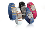  “Haute Color” Series… Alligator and Diamond Bracelets in CASSIS®Textured 18K Yellow, White or Rose Gold 