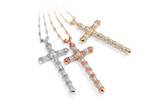 Elongated Crosses of Diamonds and Textured 18K Rose, Yellow or White Gold… It’s “The Art of Color”