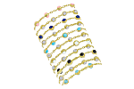  The Ultimate Arm-Party ... It's in the DNA of CASSIS® Jewels ... Colorful stacks of textured 18 karat yellow gold link bracelets! Pick a color ... or two .. or three ... !!! 